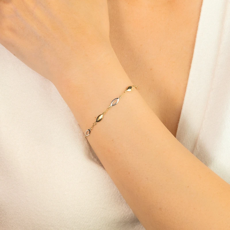 Ellipse Link Bracelet in 10K Yellow Gold