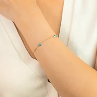 Evil Eye Bracelet in 10K Yellow Gold
