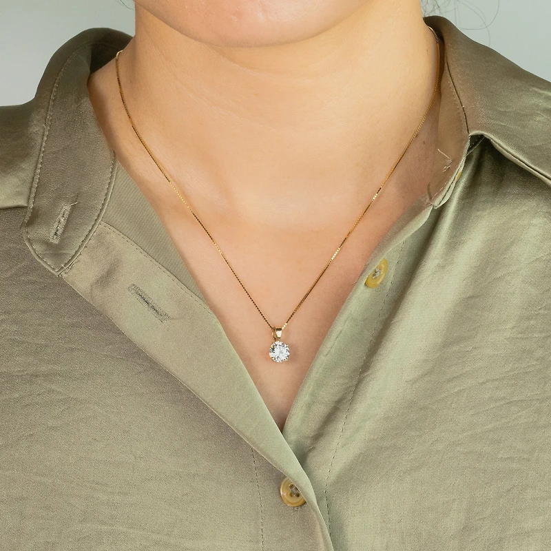 Lab Grown Diamond Necklace in 14K Yellow Gold ( ct tw