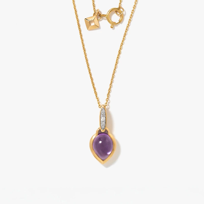 Amethyst Necklace in 10K Yellow Gold