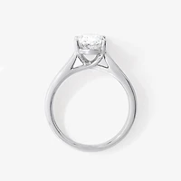 Lab Grown Oval Cut Diamond Engagement Ring 14K White Gold (2.00 ct