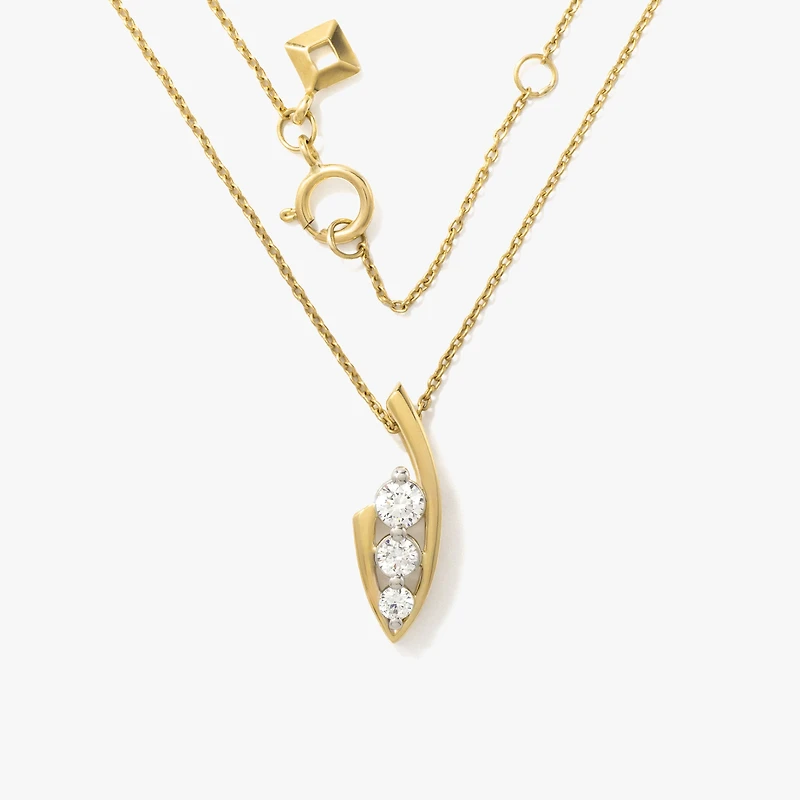 Lab Grown Diamond Necklace in 10K Yellow and White Gold (0.25 ct tw)