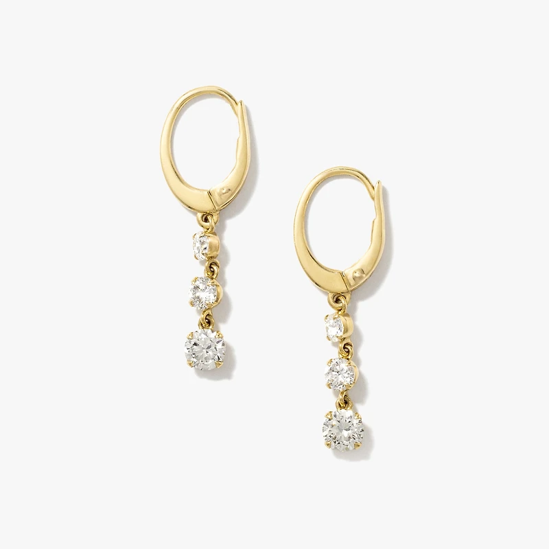 Lab Grown Diamond Earrings in 10K Yellow Gold (1.00 ct tw)