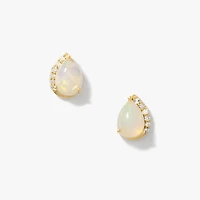 Opal Earrings in 10K Yellow Gold