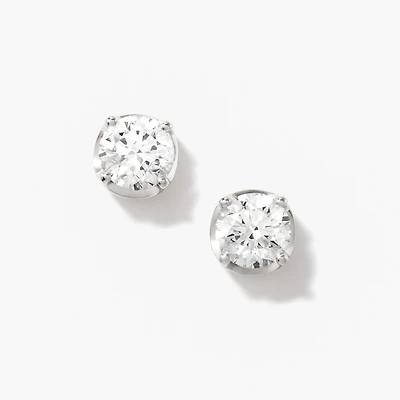 Lab Grown Diamond Stud Earrings in 14K White Gold (3.00 ct tw)
