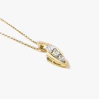 Lab Grown Diamond Necklace in 10K Yellow and White Gold (0.25 ct tw)