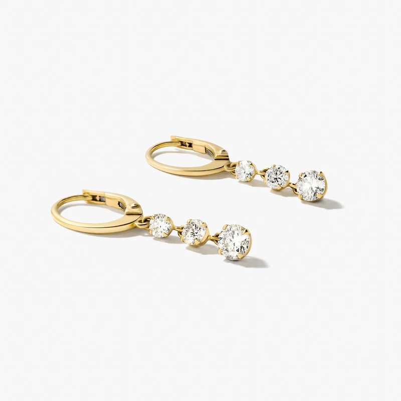 Lab Grown Diamond Earrings in 10K Yellow Gold (1.00 ct tw)