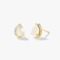Opal Earrings in 10K Yellow Gold
