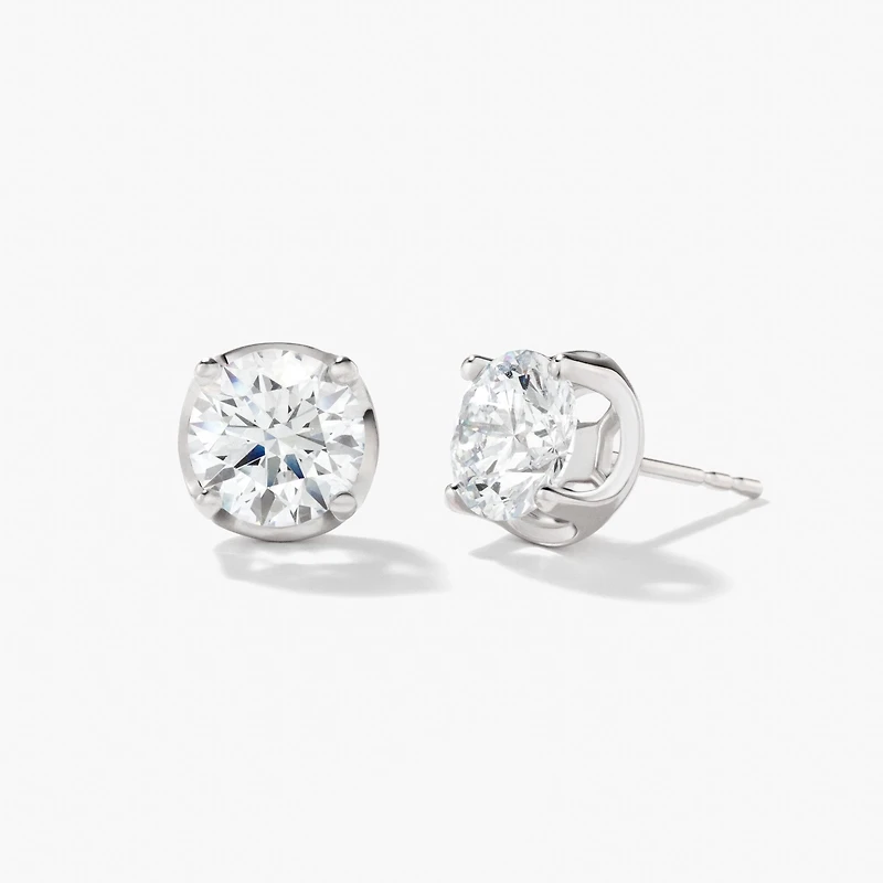 Lab Grown Diamond Stud Earrings in 14K White Gold (3.00 ct tw)