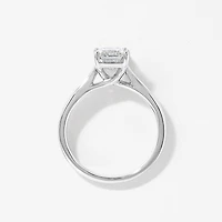 Lab Grown Emerald Cut Diamond Engagement Ring 14K White Gold