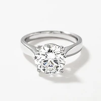 Lab Grown Round Cut Diamond Engagement Ring 14K White Gold (3.00 ct