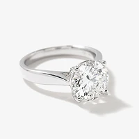 Lab Grown Round Cut Diamond Engagement Ring 14K White Gold (3.00 ct