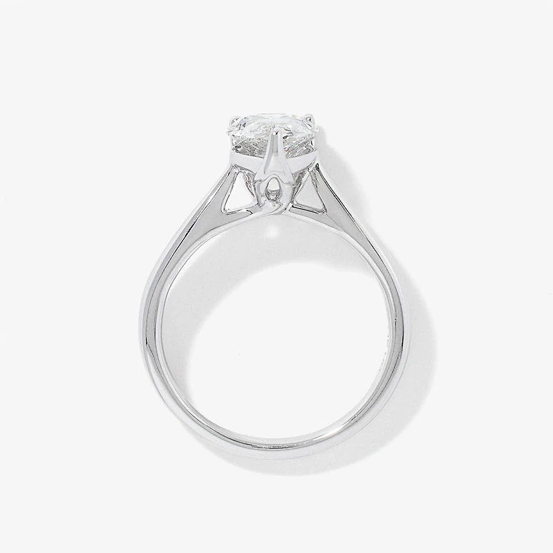 Lab Grown Pear Cut Diamond Engagement Ring 14K White Gold ( ct