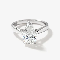 Lab Grown Pear Cut Diamond Engagement Ring 14K White Gold ( ct