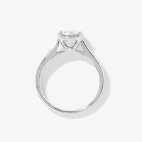 Lab Grown Round Cut Diamond Engagement Ring 14K White Gold (1.50 ct