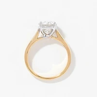 Lab Grown Round Cut Diamond Engagement Ring 14K Yellow Gold (2.00 c