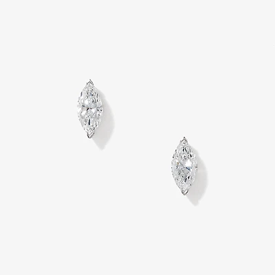 Lab Grown Marquise Diamond Stud Earrings in 14K White Gold (0.50 ct tw