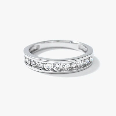 Channel Set Diamond Anniversary Ring 14K White Gold ( ct tw