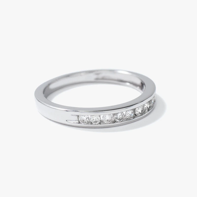 Channel Set Diamond Band 14K White Gold ( ct tw
