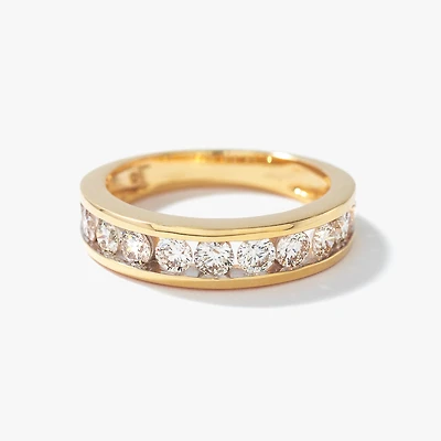 Channel Set Diamond Anniversary Ring 14K Yellow Gold ( ct tw