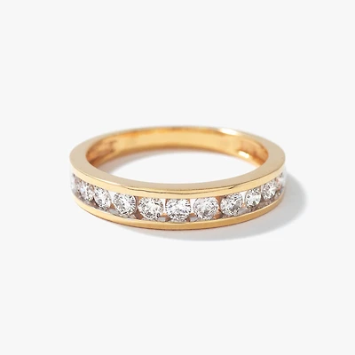 Channel Set Diamond Anniversary Band 14K Yellow Gold (0.50 ct tw)