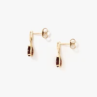 Pear Shape Garnet Earrings in 10K Yellow Gold