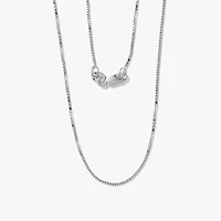 0.80mm Box Chain in 10K White Gold (14")