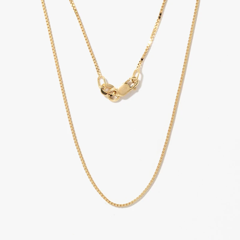 0.80mm Box Chain in 10K Yellow Gold (14")