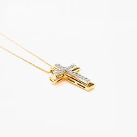 10K Yellow Gold Diamond Cross Pendant (0.20 ct tw)