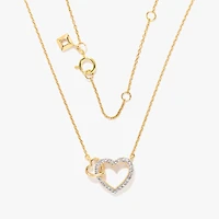 10K Yellow Gold Diamond Heart Necklace (0.12 ct tw)