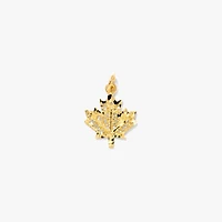 Maple Leaf Diamond Cut Pendant in 10K Yellow Gold
