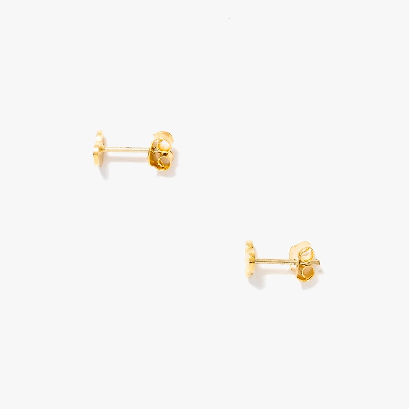 Heart Stud Earrings in 10K Yellow Gold