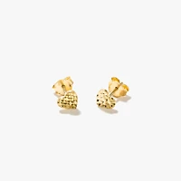 Heart Stud Earrings in 10K Yellow Gold