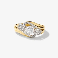 Diamond Cluster Ring 10K Yellow and White Gold (0.31 ct tw)