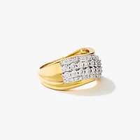 Diamond Cluster Ring 10K Yellow and White Gold (0.51 ct tw)