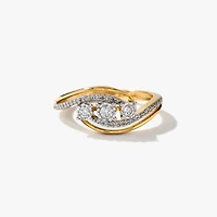 Diamond Cluster Ring 10K Yellow and White Gold (0.24 ct tw)