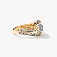 Diamond Cluster Dinner Ring 10K Yellow Gold (0.50 ct tw)