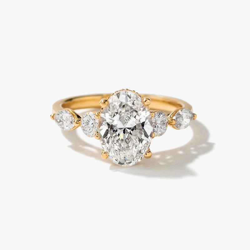 Lab Grown Oval Cut Diamond Engagement Ring 14K Yellow Gold (2.75 ct