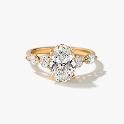 Lab Grown Oval Cut Diamond Engagement Ring 14K Yellow Gold (2.75 ct