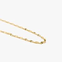 1.3mm Fancy Plate Chain in 10K Yellow Gold (16")