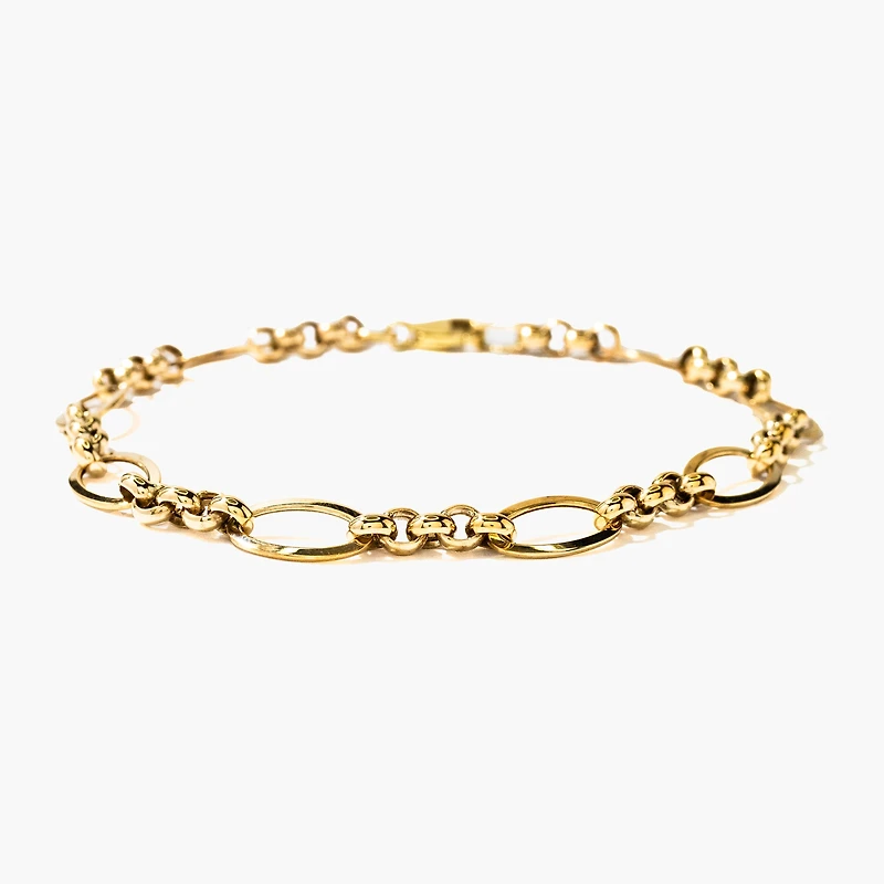 Oval Rolo Bracelet in 10K Yellow Gold