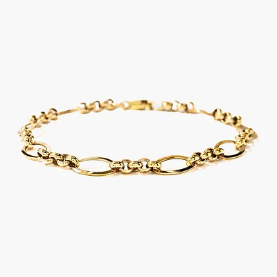 Oval Rolo Bracelet in 10K Yellow Gold