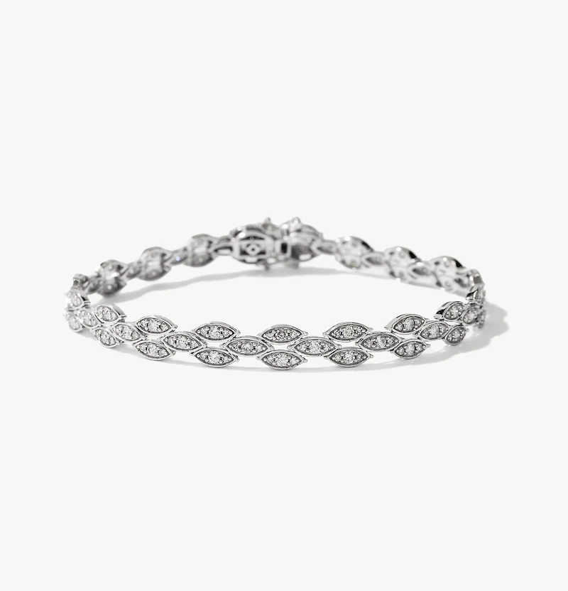 Marquise Shape Diamond Bracelet in 10K White Gold (2.00 ct tw)