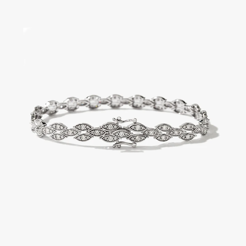 Marquise Shape Diamond Bracelet in 10K White Gold (2.00 ct tw)