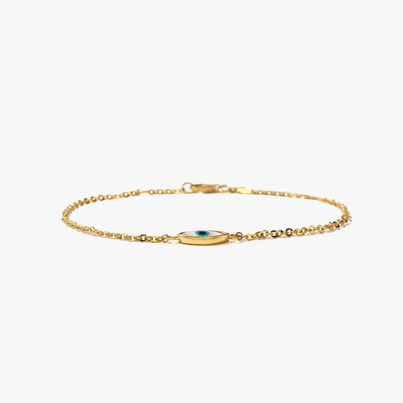 Evil Eye Bracelet in 10K Yellow Gold