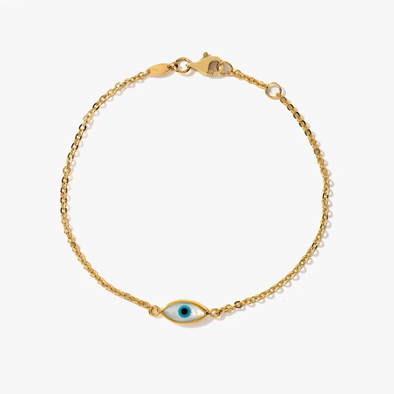 Evil Eye Bracelet in 10K Yellow Gold