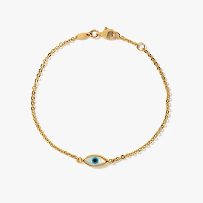 Evil Eye Bracelet in 10K Yellow Gold