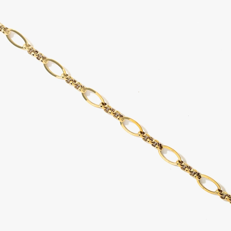 Oval Rolo Bracelet in 10K Yellow Gold