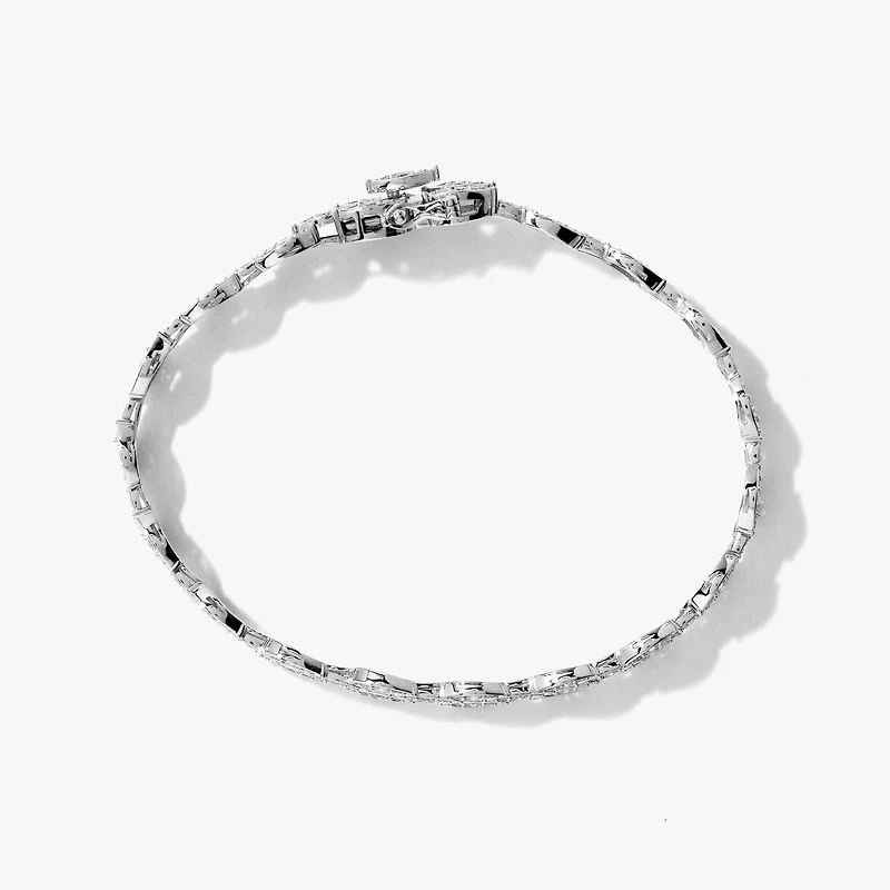 Marquise Shape Diamond Bracelet in 10K White Gold (2.00 ct tw)