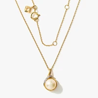 7mm Pearl Necklace in 10K Yellow Gold